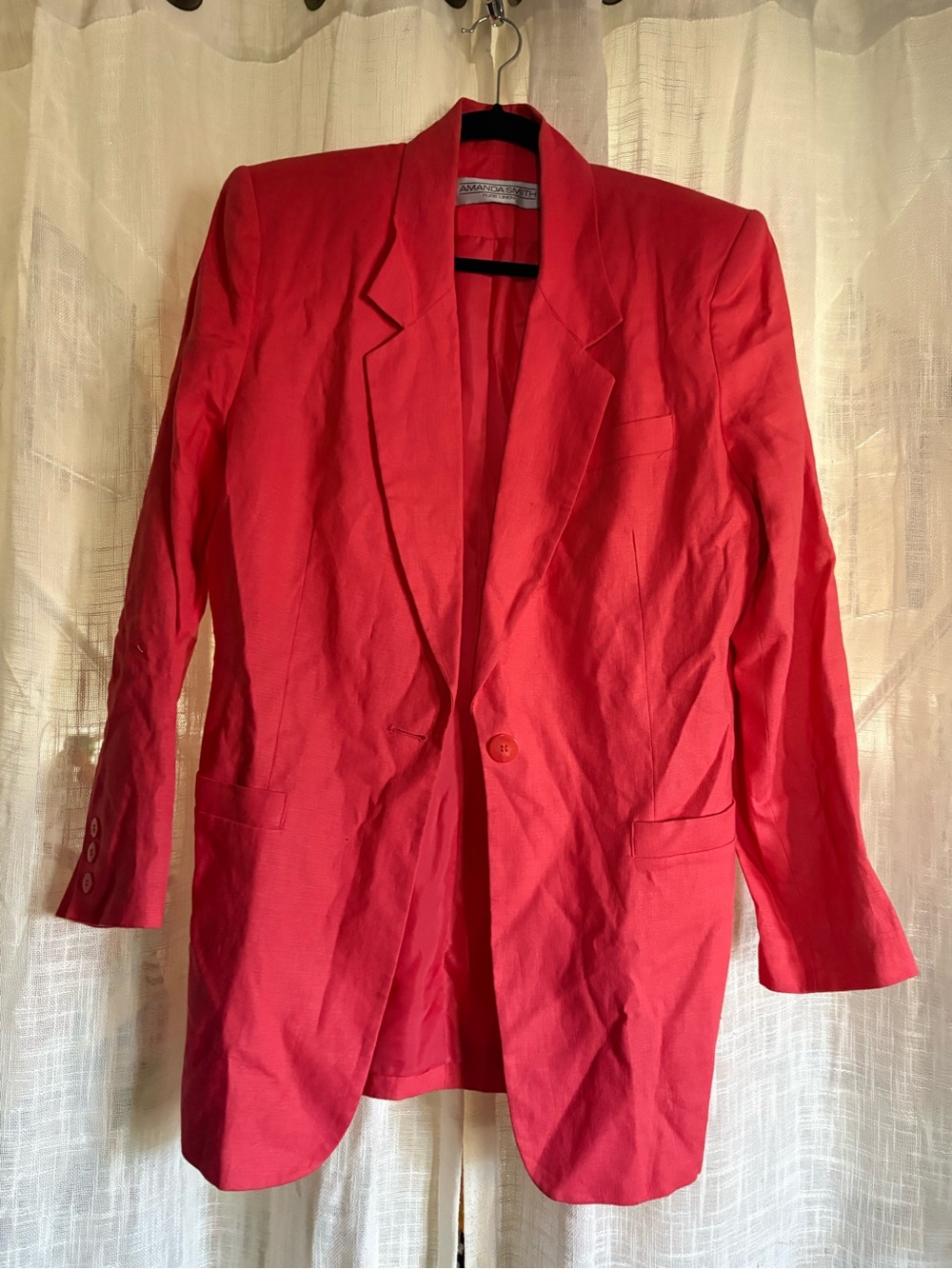 Amanda Smith Pure LINEN Single-Button Women's Blazer size 10